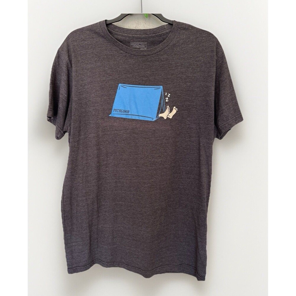 Patagonia Napping Camper T-Shirt Gray Men’s Large Slim Fit Outdoor Shirt Dadcore